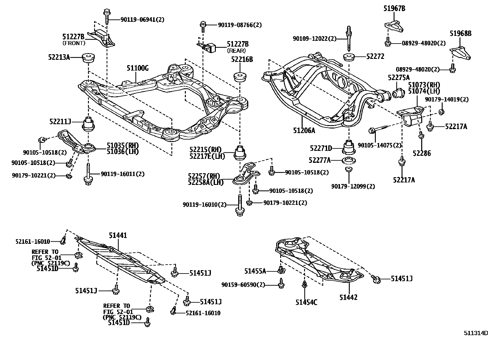 5102 — SUSPENSION CROSSMEMBER & UNDER COVER