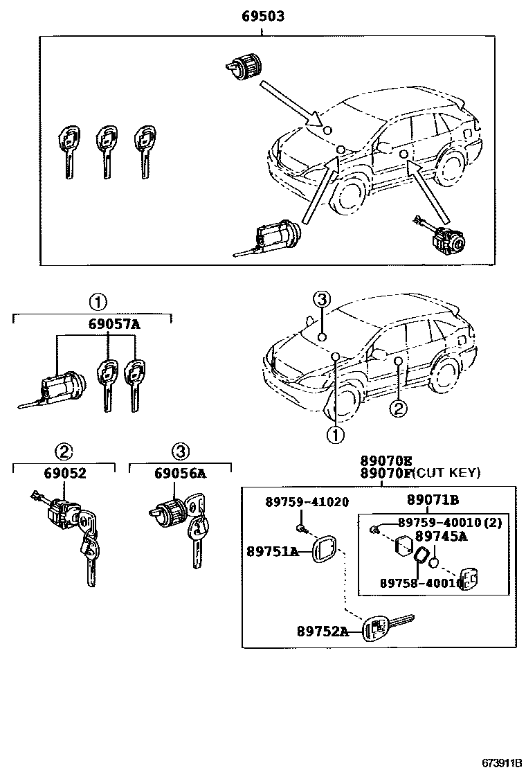 6712 — LOCK CYLINDER SET