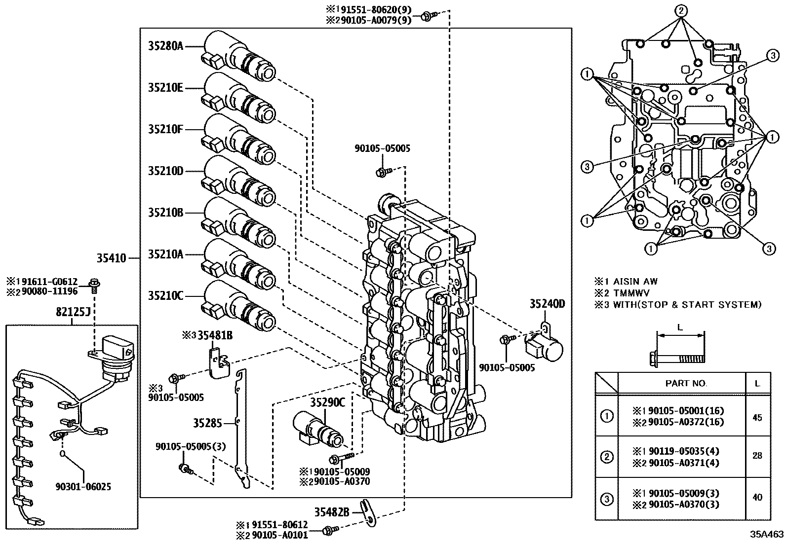 3512 — VALVE BODY & OIL STRAINER (ATM)