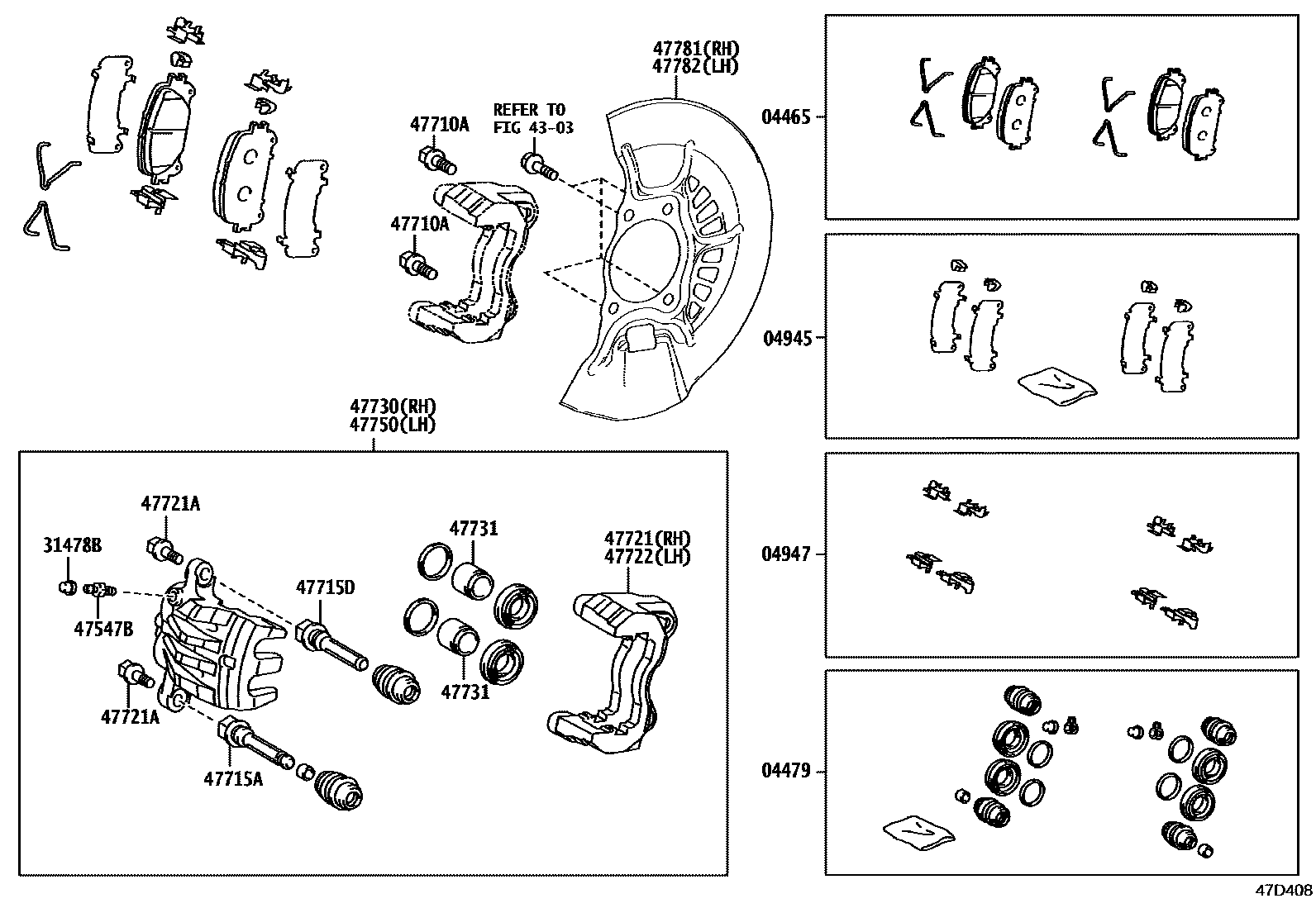 4705 — FRONT DISC BRAKE CALIPER & DUST COVER