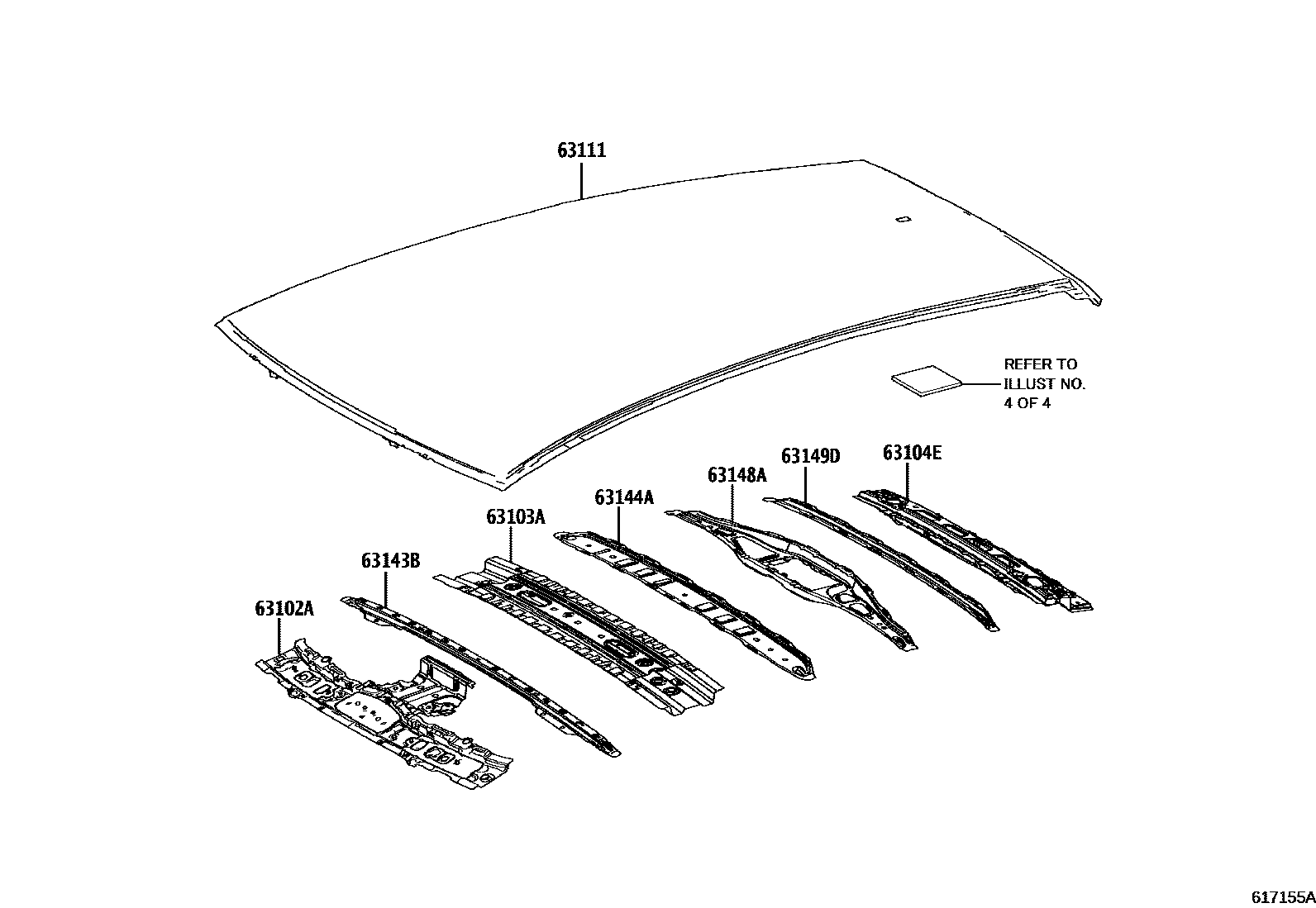 6104 — ROOF PANEL & BACK WINDOW GLASS