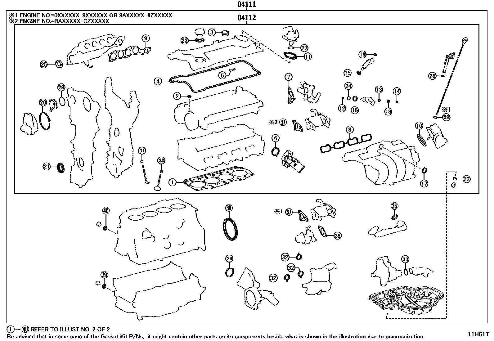 1103 — ENGINE OVERHAUL GASKET KIT
