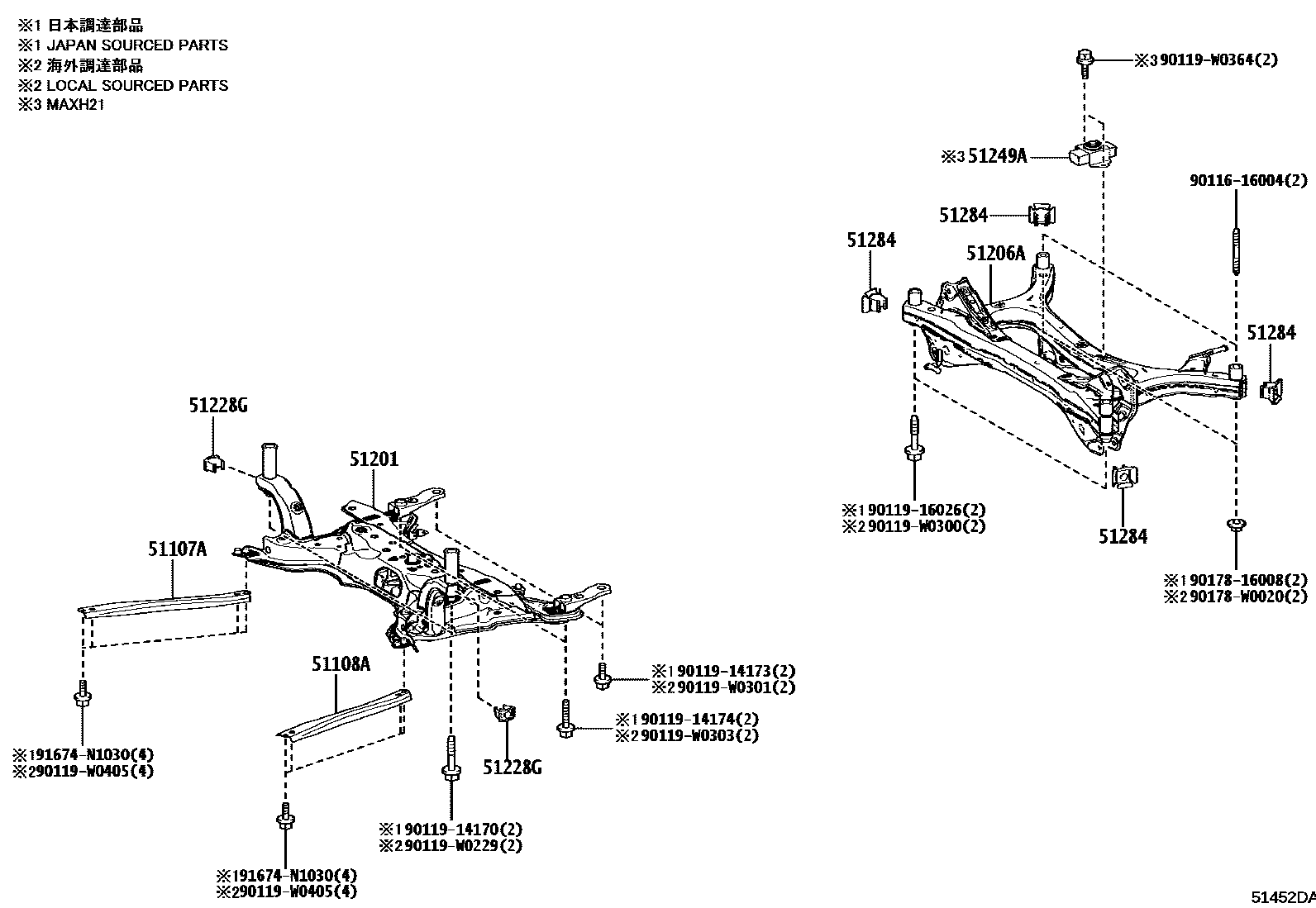 5102 — SUSPENSION CROSSMEMBER & UNDER COVER