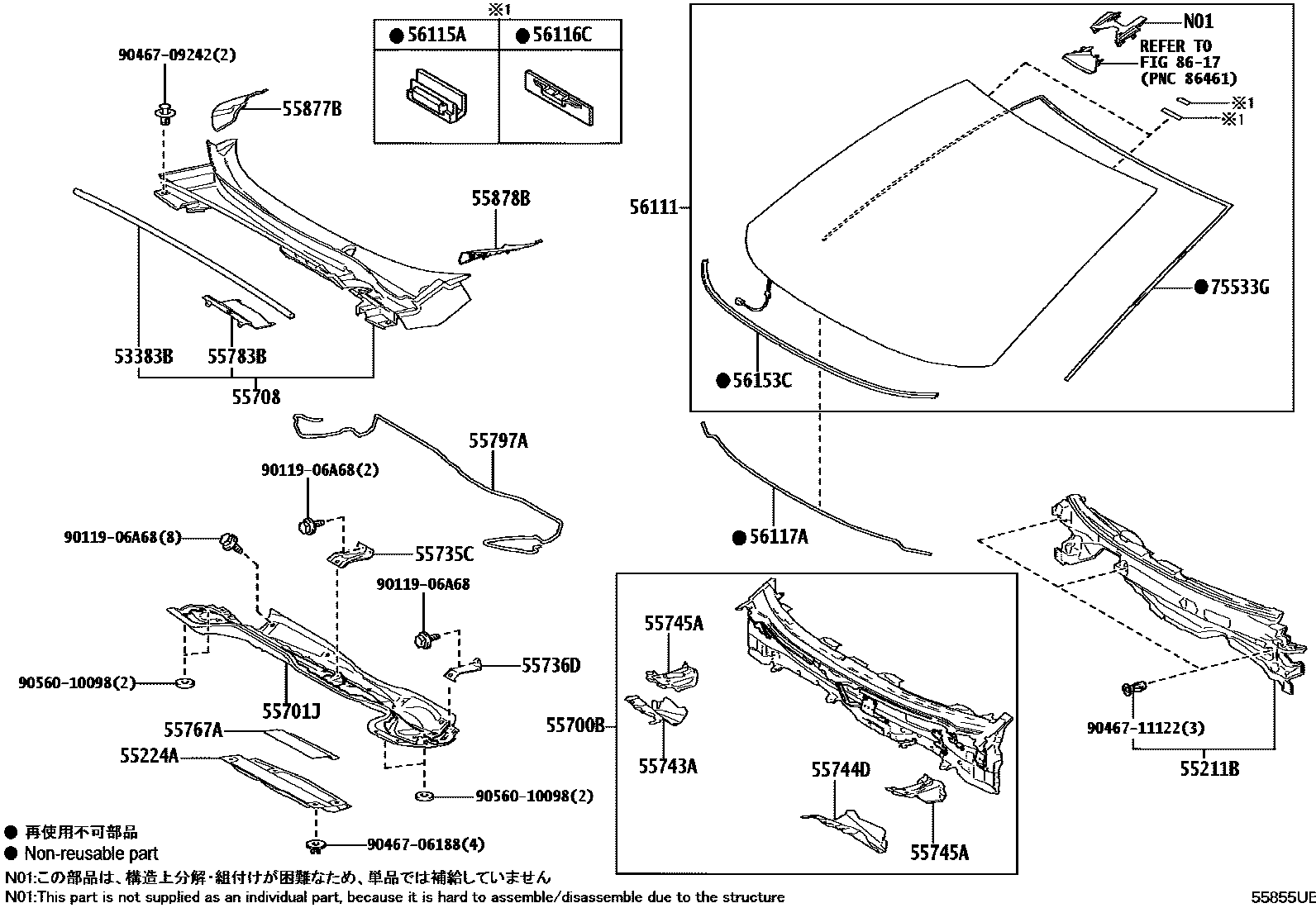 5503 — COWL PANEL & WINDSHIELD GLASS