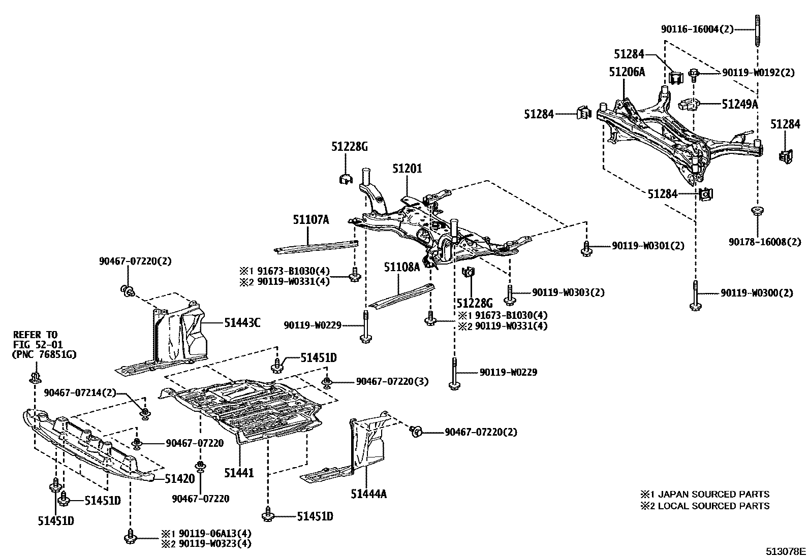 5102 — SUSPENSION CROSSMEMBER & UNDER COVER