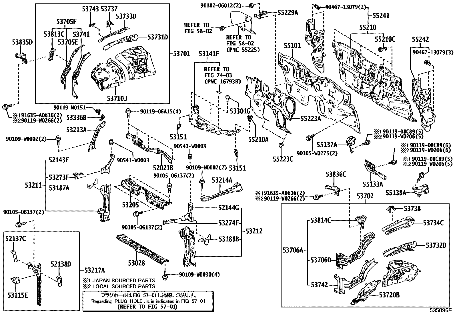 5304 — FRONT FENDER APRON & DASH PANEL