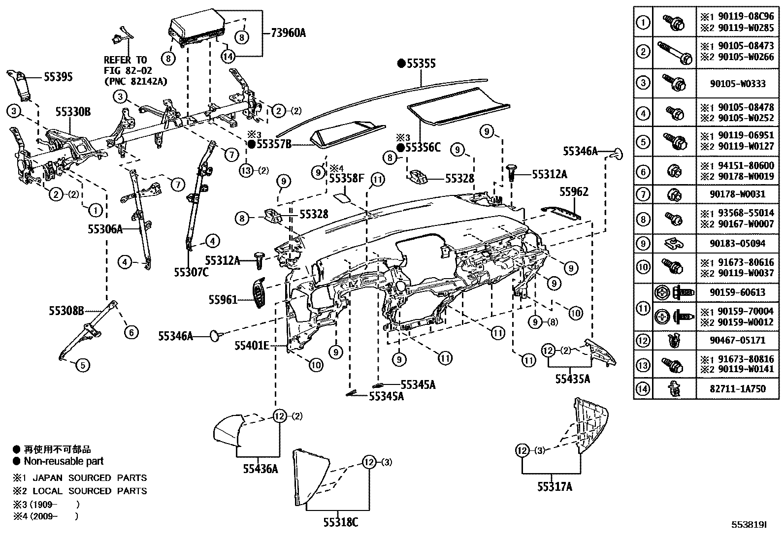 5501 — INSTRUMENT PANEL & GLOVE COMPARTMENT