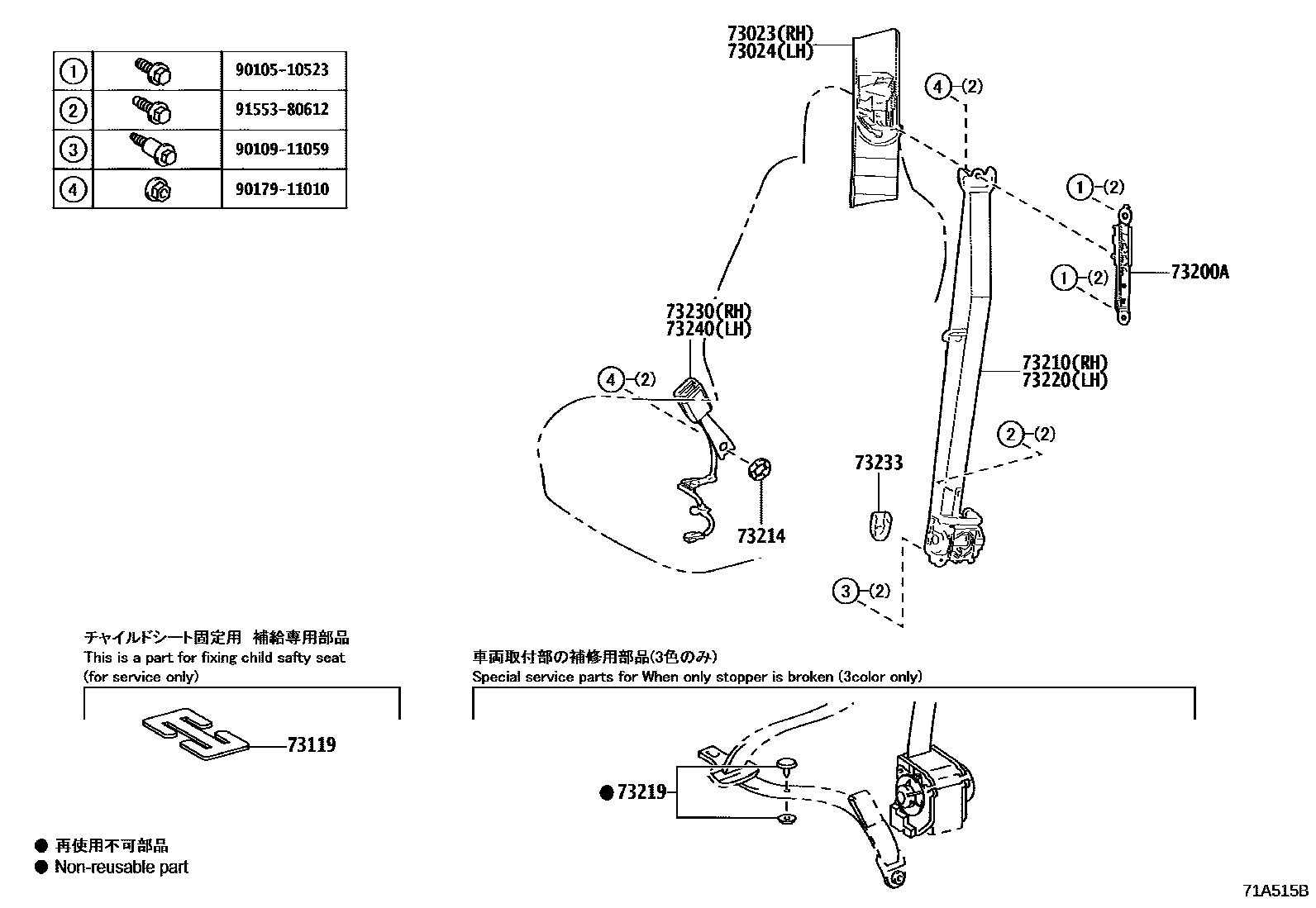 7104 — SEAT BELT & CHILD RESTRAINT SEAT