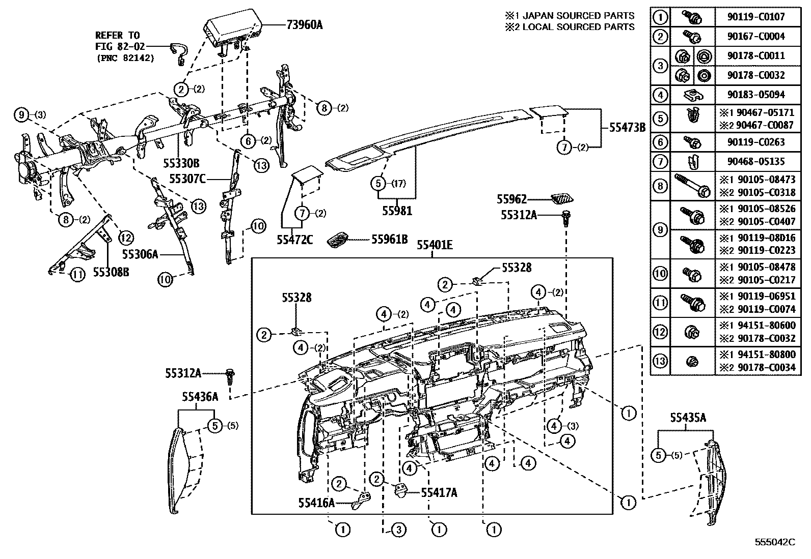 5501 — INSTRUMENT PANEL & GLOVE COMPARTMENT