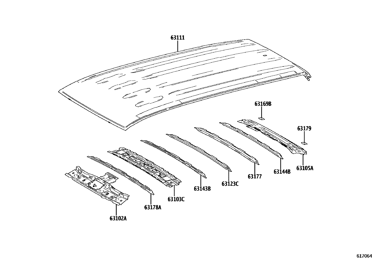 6104 — ROOF PANEL & BACK WINDOW GLASS