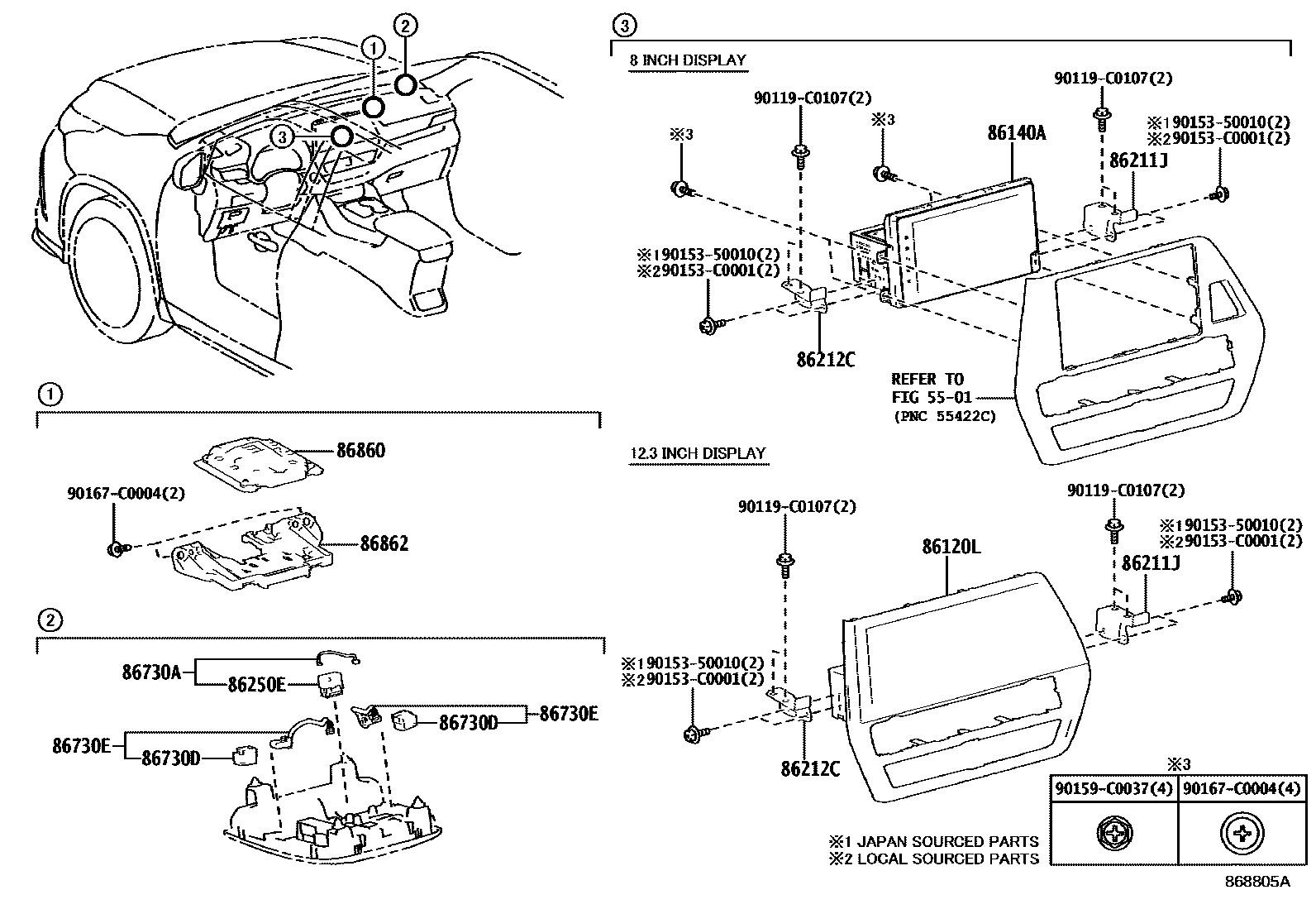 8603 — NAVIGATION & FRONT MONITOR DISPLAY
