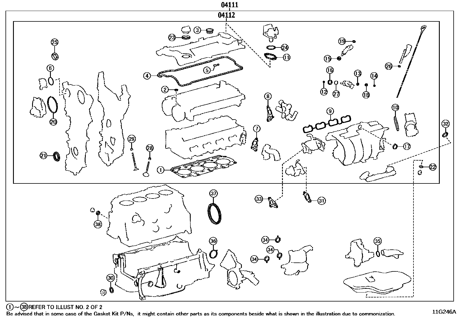 1103 — ENGINE OVERHAUL GASKET KIT