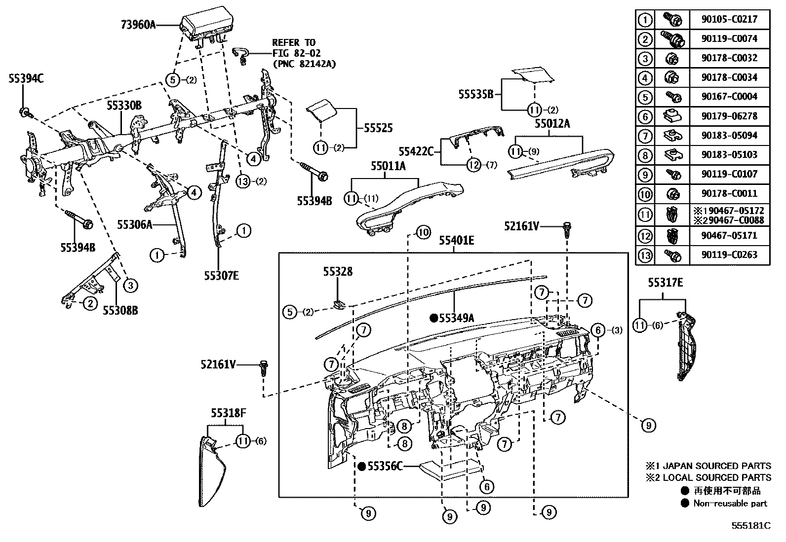 5501 — INSTRUMENT PANEL & GLOVE COMPARTMENT