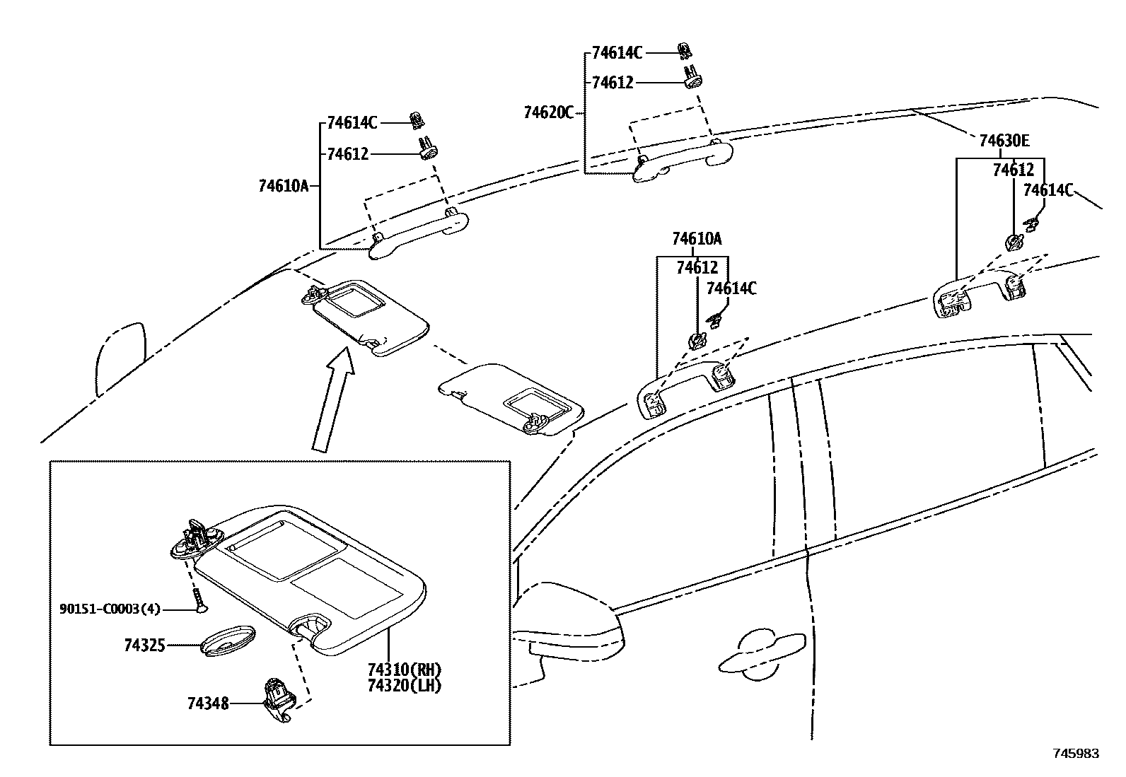 7401 — ARMREST & VISOR