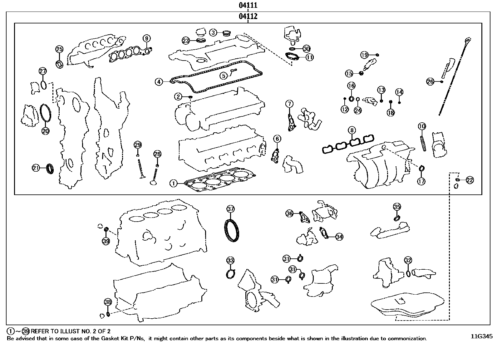 1103 — ENGINE OVERHAUL GASKET KIT