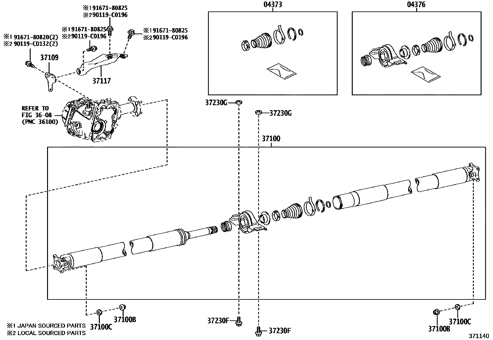 3701 — PROPELLER SHAFT & UNIVERSAL JOINT