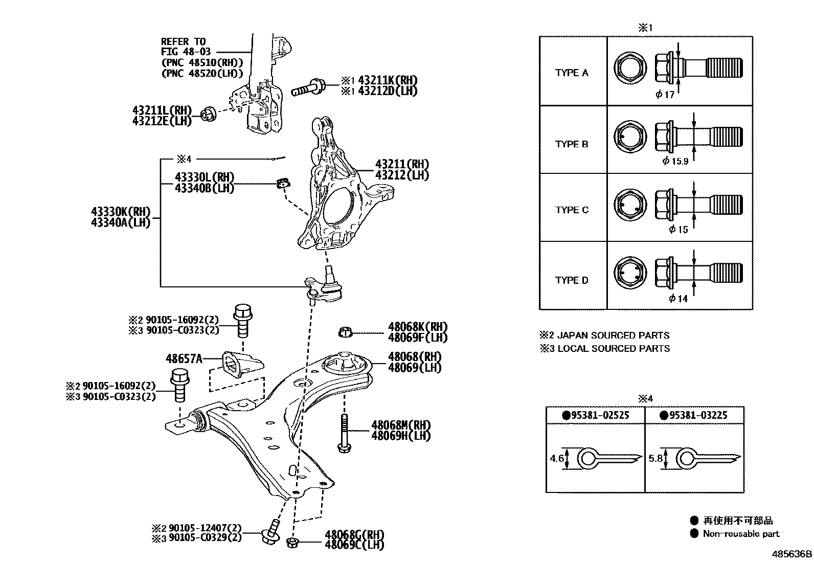 4802 — FRONT AXLE ARM & STEERING KNUCKLE