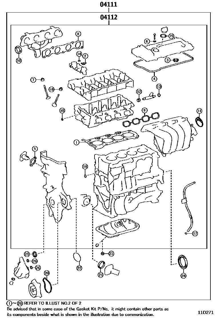 1103 — ENGINE OVERHAUL GASKET KIT