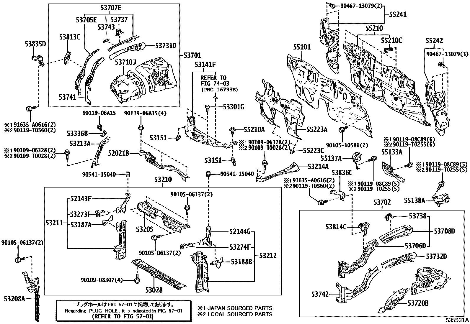 5304 — FRONT FENDER APRON & DASH PANEL