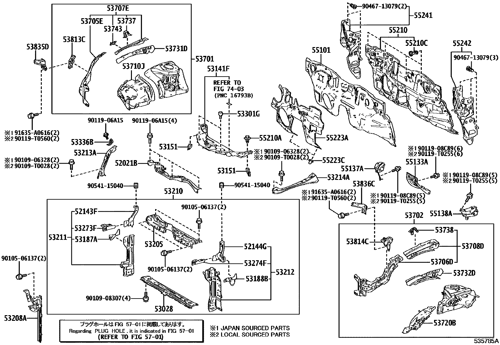 5304 — FRONT FENDER APRON & DASH PANEL
