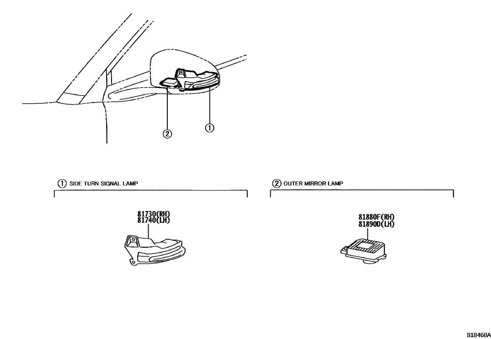 8106 — SIDE TURN SIGNAL LAMP & OUTER MIRROR LAMP