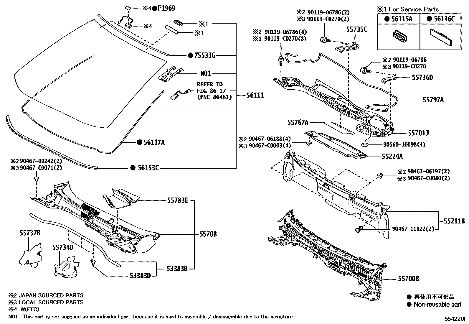 5503 — COWL PANEL & WINDSHIELD GLASS