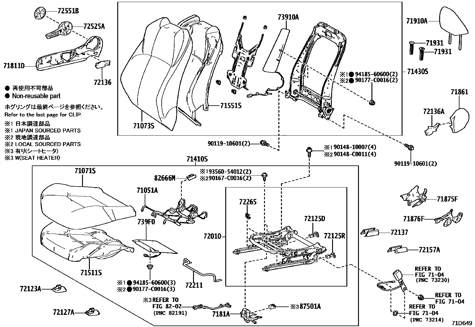 7101 — FRONT SEAT & SEAT TRACK