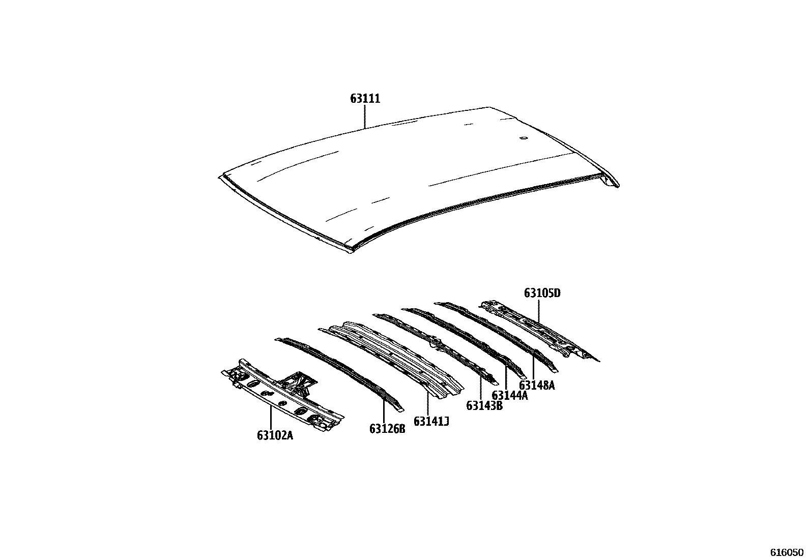 6104 — ROOF PANEL & BACK WINDOW GLASS