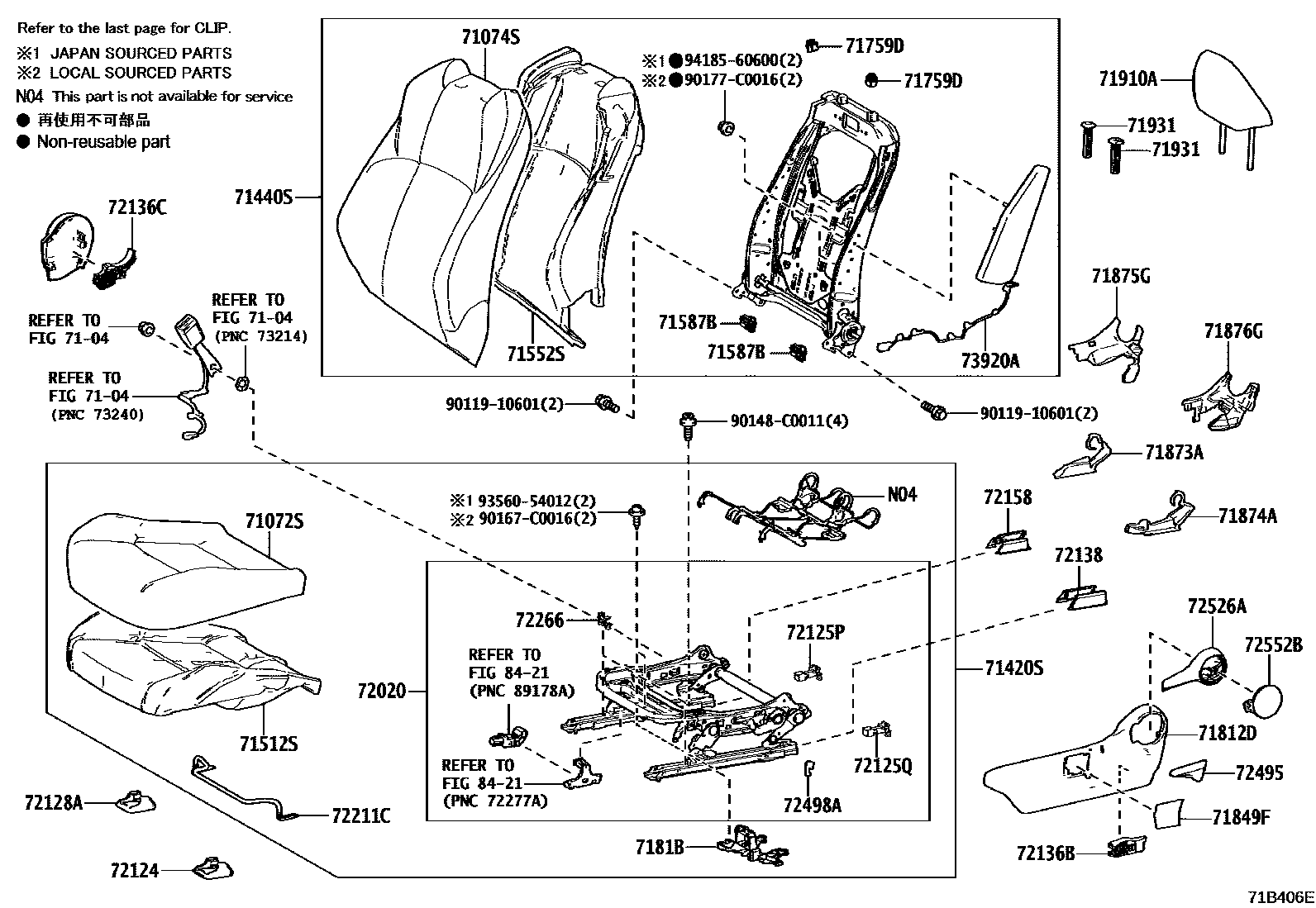 7101 — FRONT SEAT & SEAT TRACK