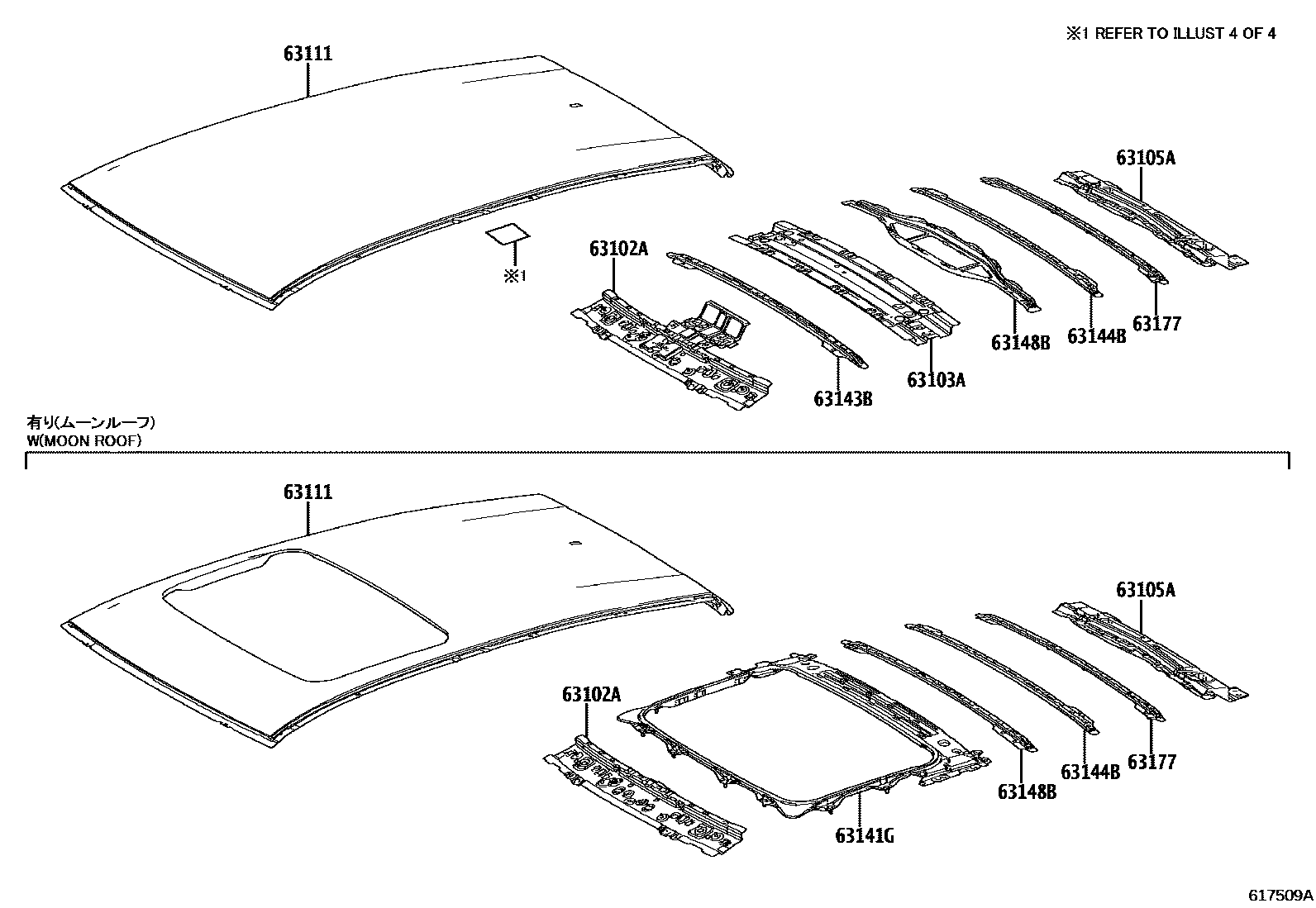 6104 — ROOF PANEL & BACK WINDOW GLASS