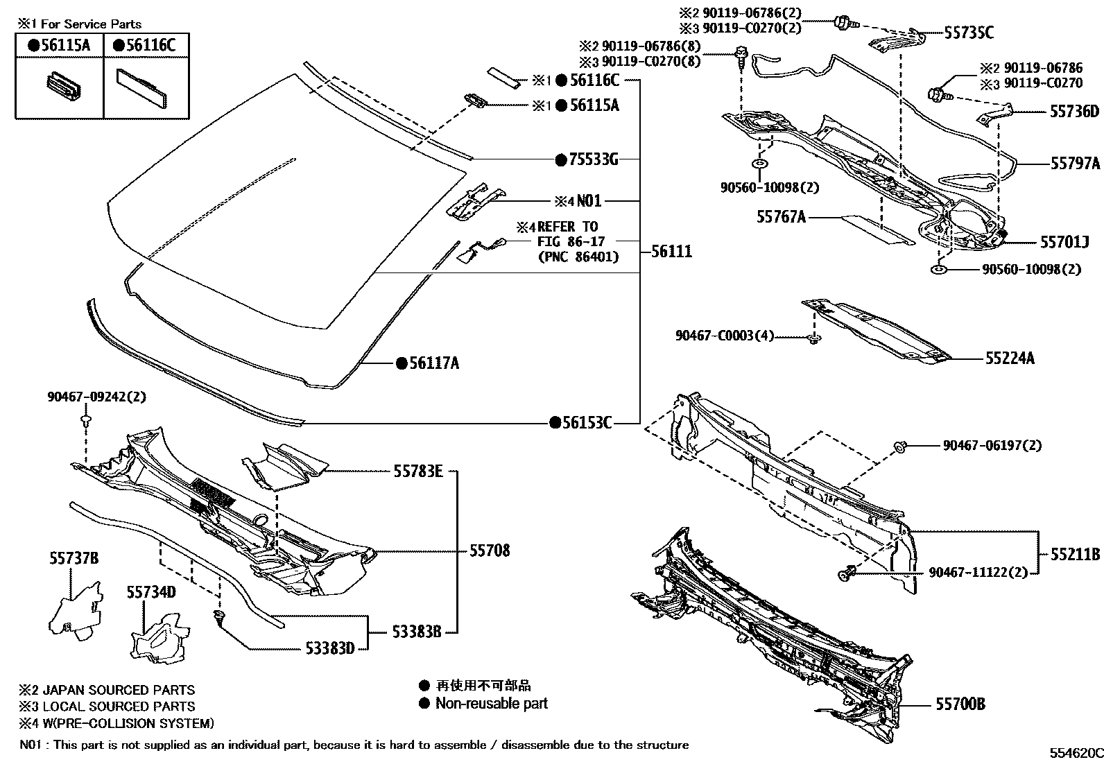 5503 — COWL PANEL & WINDSHIELD GLASS