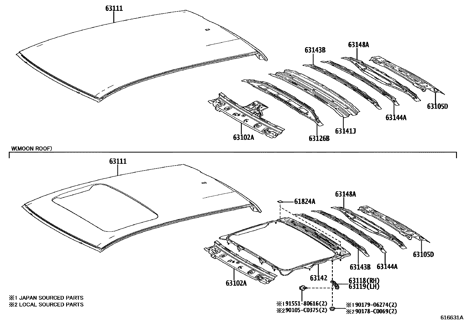 6104 — ROOF PANEL & BACK WINDOW GLASS