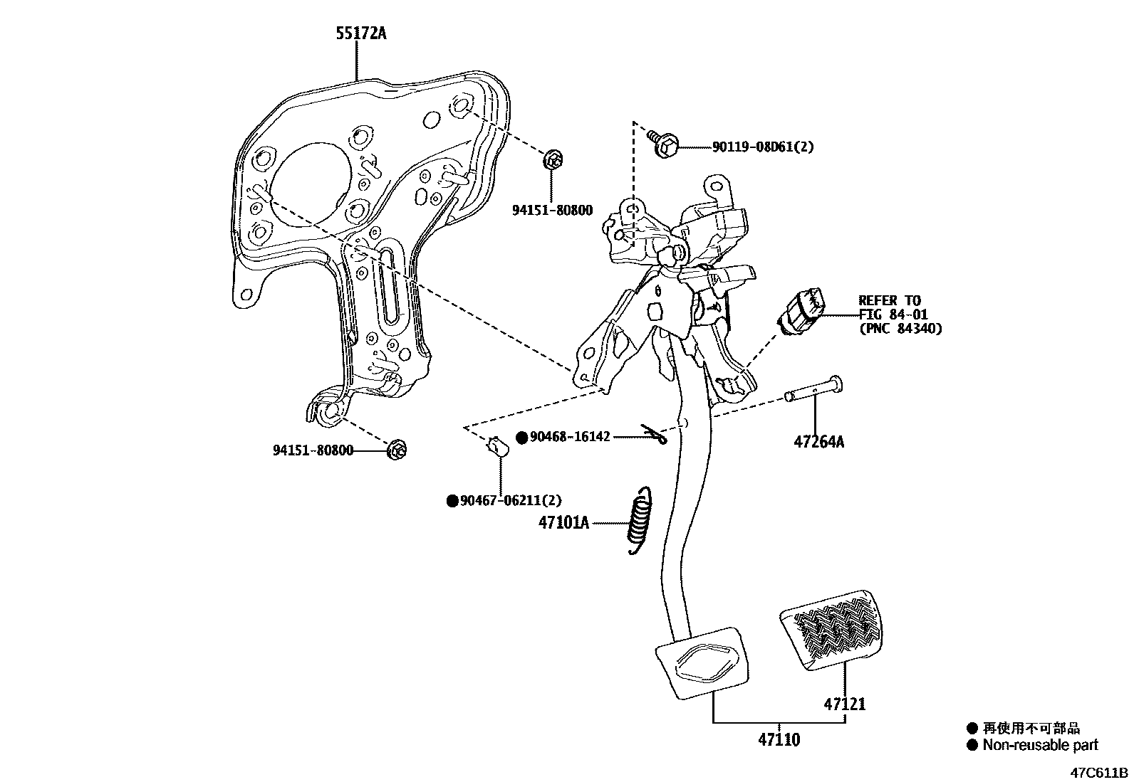 4701 — BRAKE PEDAL & BRACKET