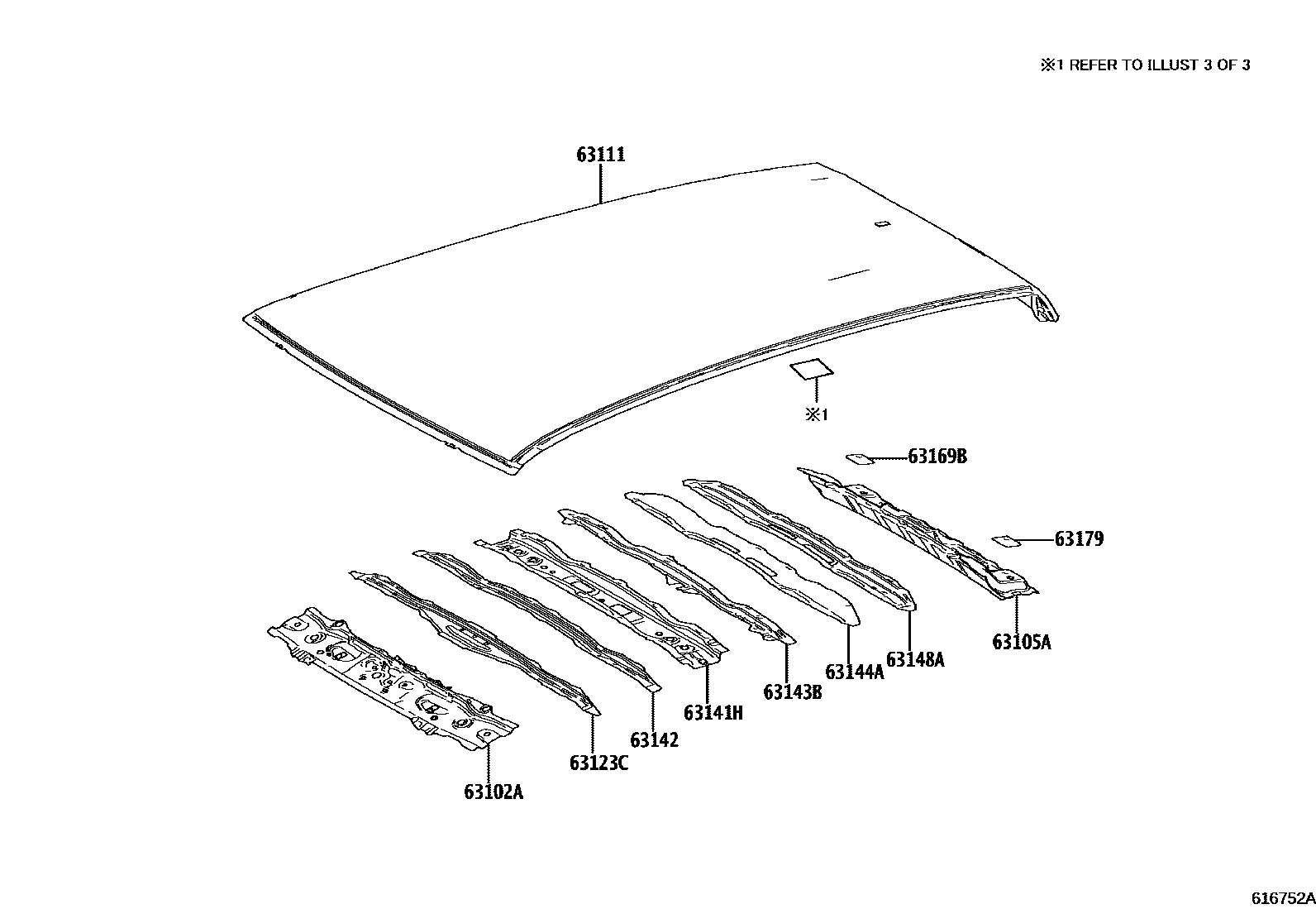 6104 — ROOF PANEL & BACK WINDOW GLASS