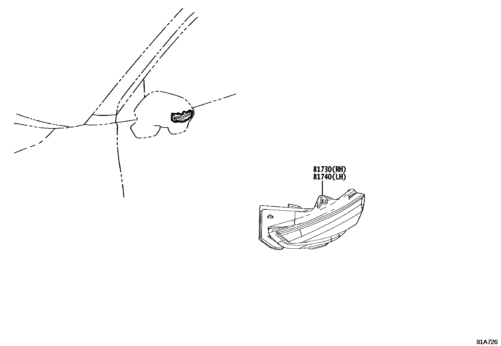 8106 — SIDE TURN SIGNAL LAMP & OUTER MIRROR LAMP