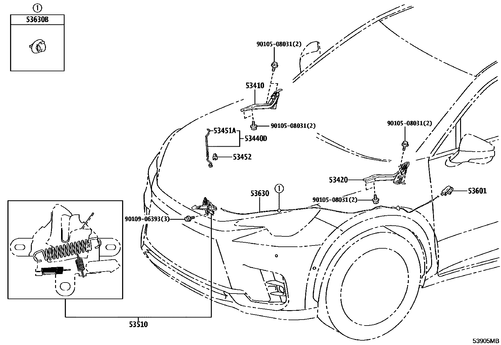 5303 — HOOD LOCK & HINGE