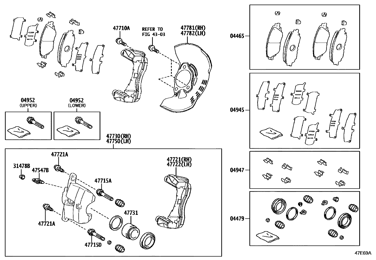 4705 — FRONT DISC BRAKE CALIPER & DUST COVER