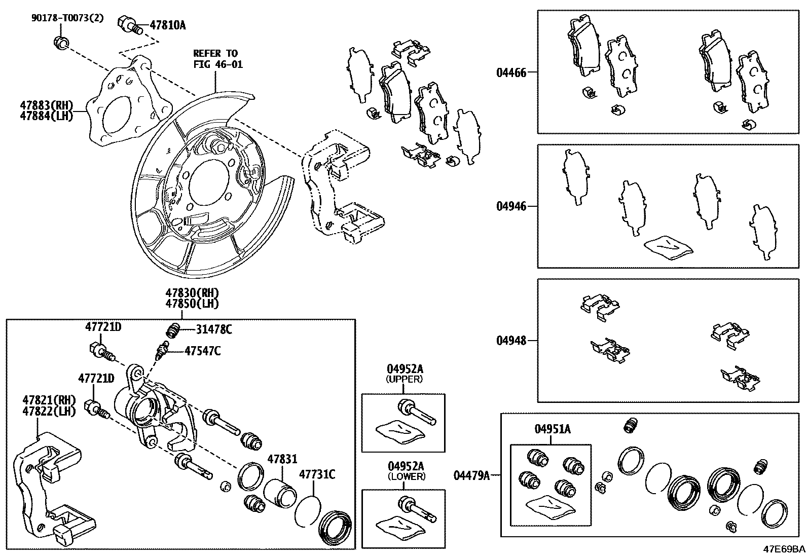 4707 — REAR DISC BRAKE CALIPER & DUST COVER