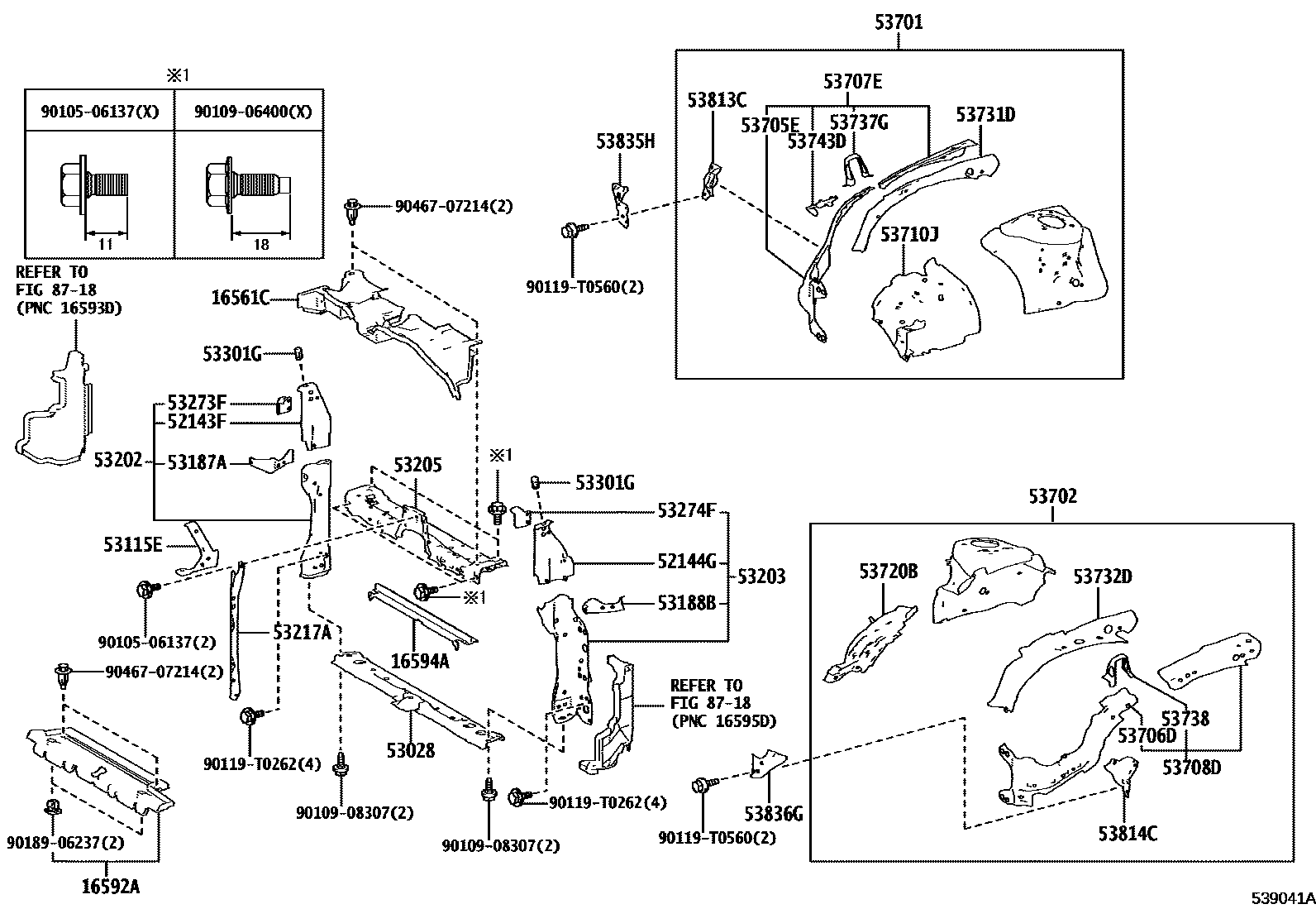 5304 — FRONT FENDER APRON & DASH PANEL
