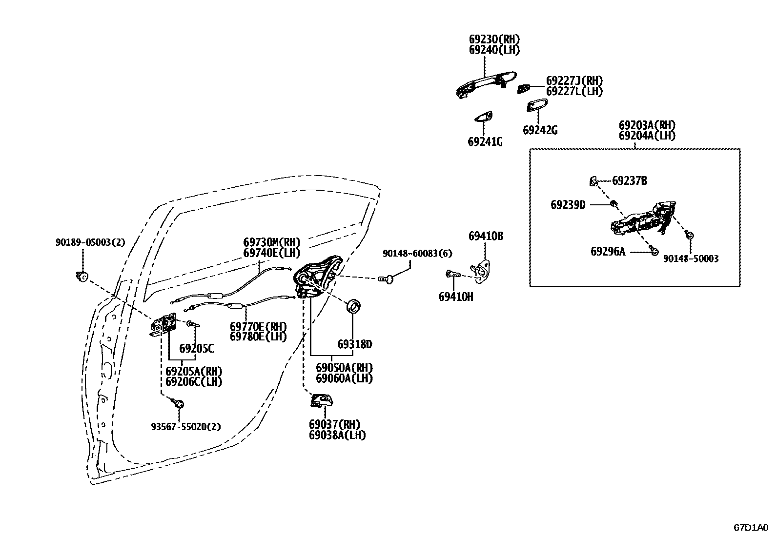 6706 — REAR DOOR LOCK & HANDLE