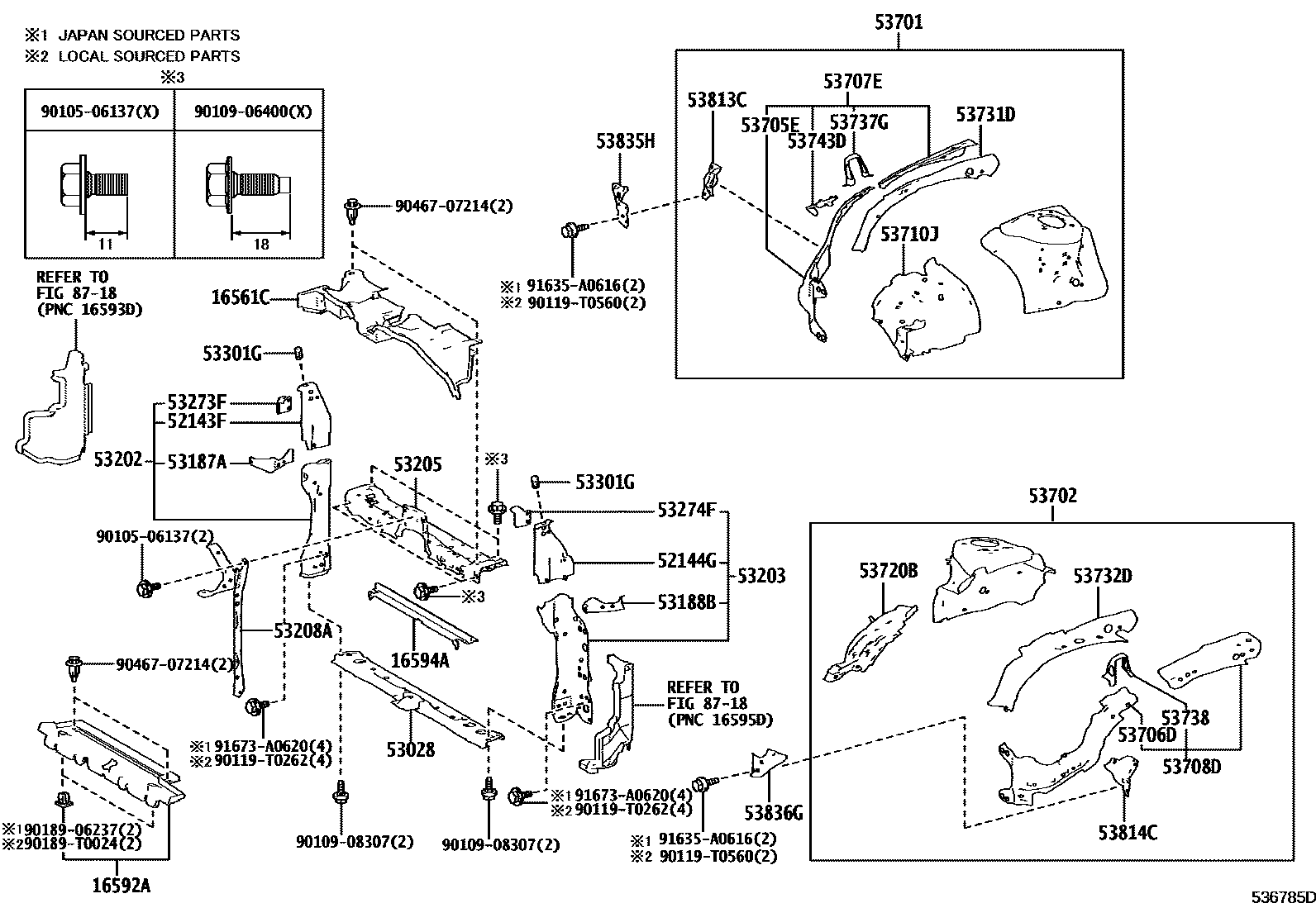 5304 — FRONT FENDER APRON & DASH PANEL