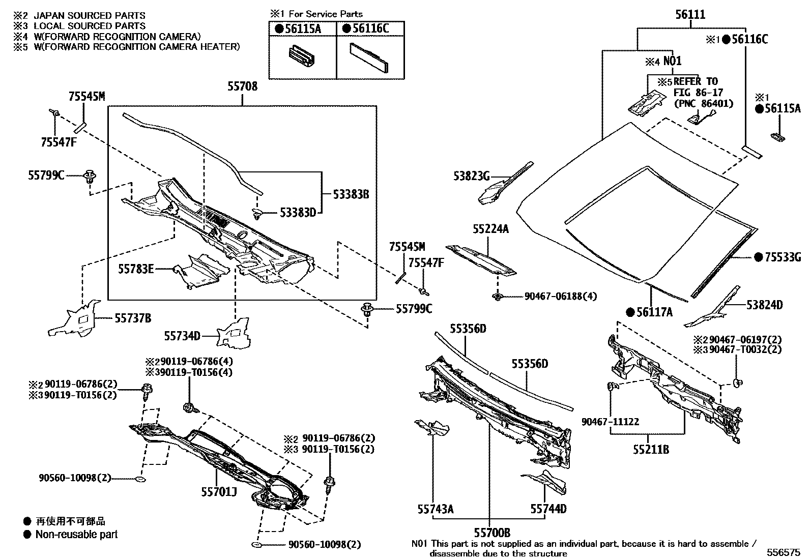 5503 — COWL PANEL & WINDSHIELD GLASS