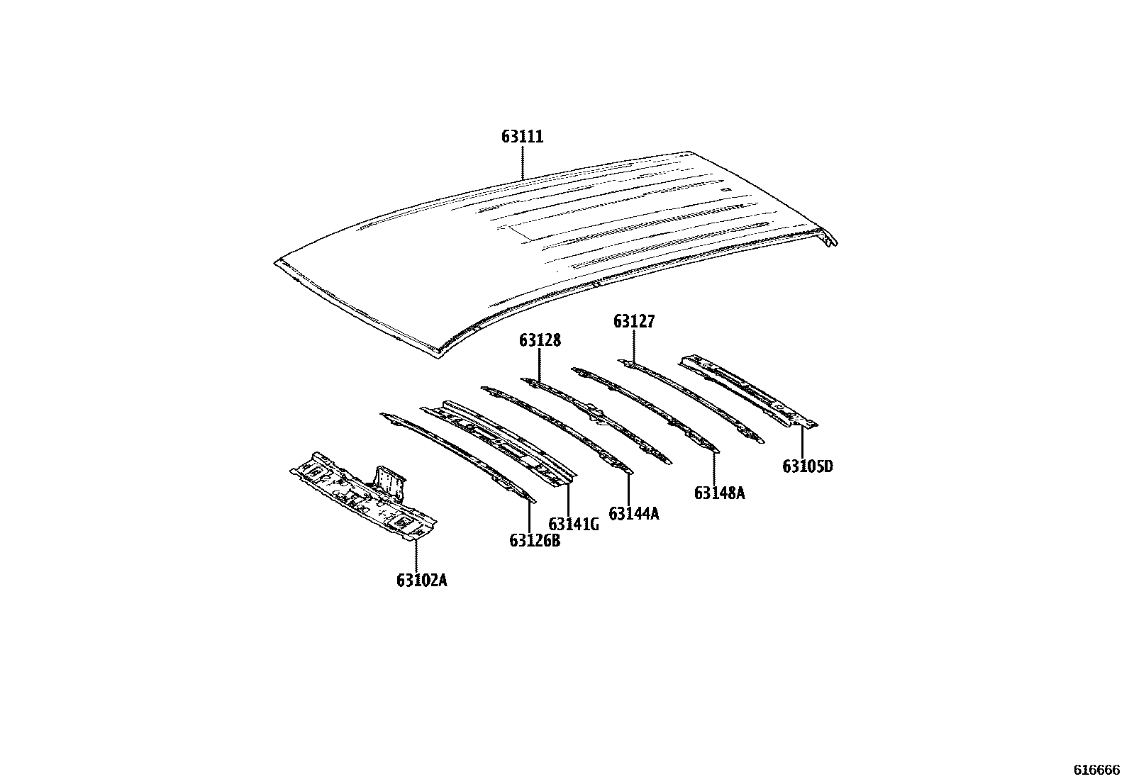 6104 — ROOF PANEL & BACK WINDOW GLASS
