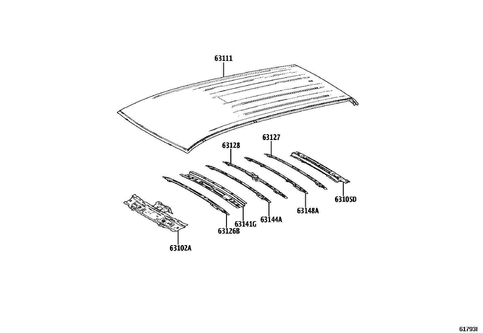 6104 — ROOF PANEL & BACK WINDOW GLASS