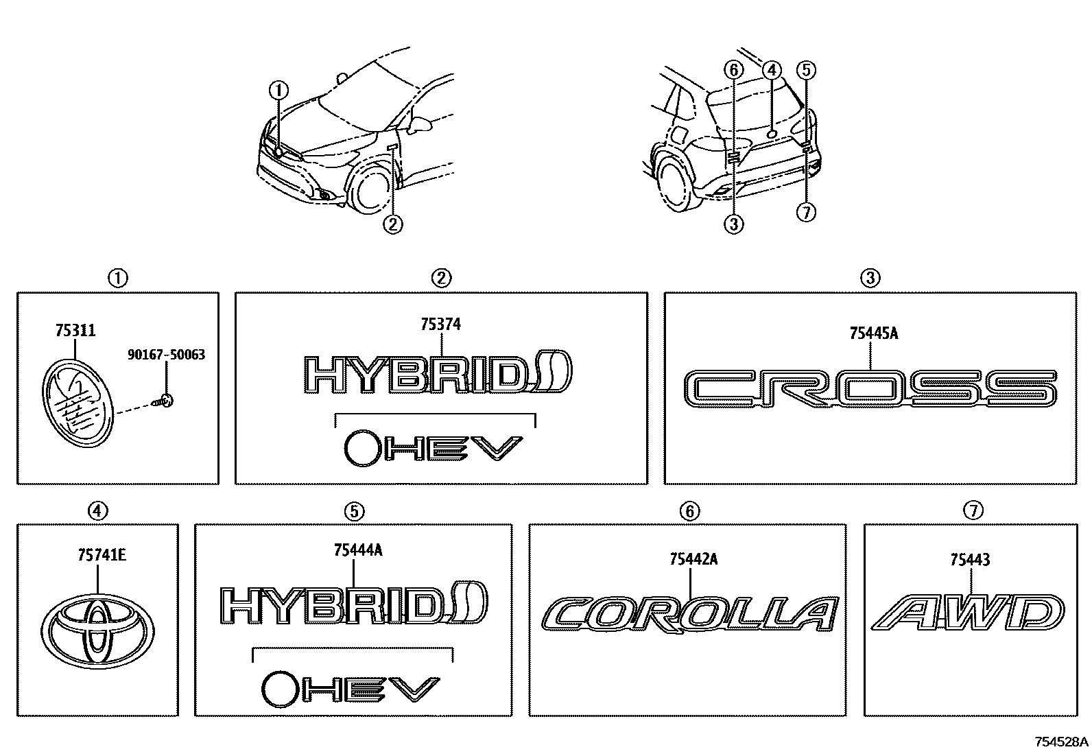 7501 — EMBLEM & NAME PLATE (EXTERIOR & INTERIOR)