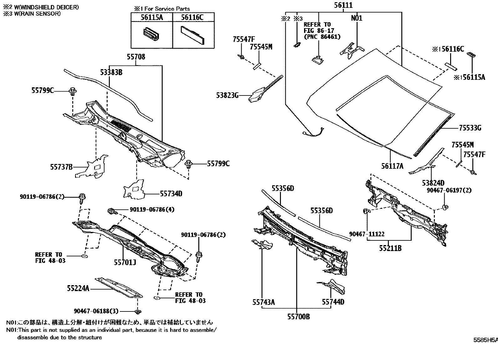 5503 — COWL PANEL & WINDSHIELD GLASS