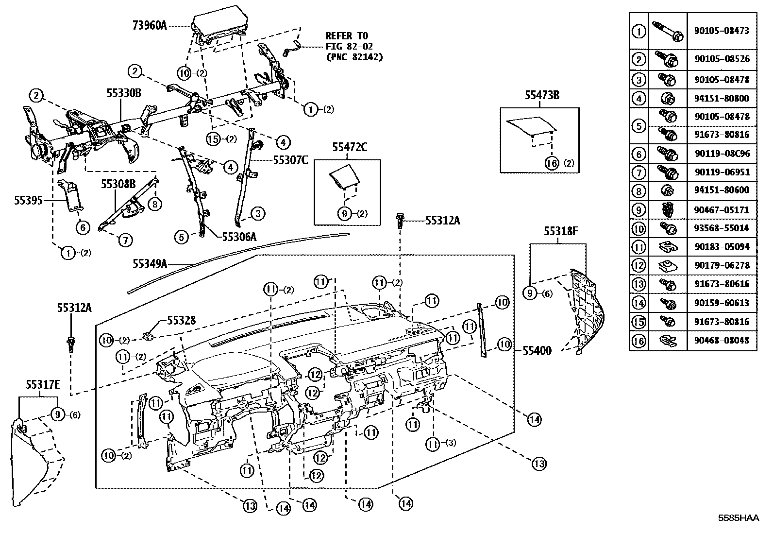 5501 — INSTRUMENT PANEL & GLOVE COMPARTMENT