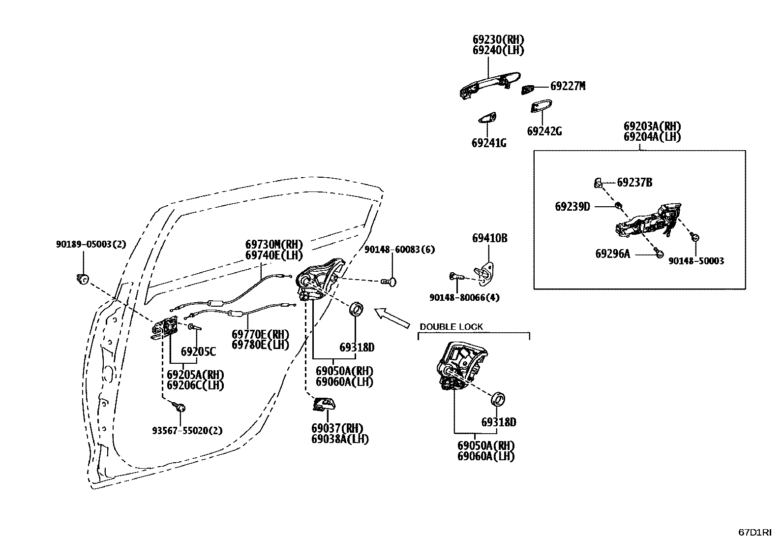 6706 — REAR DOOR LOCK & HANDLE