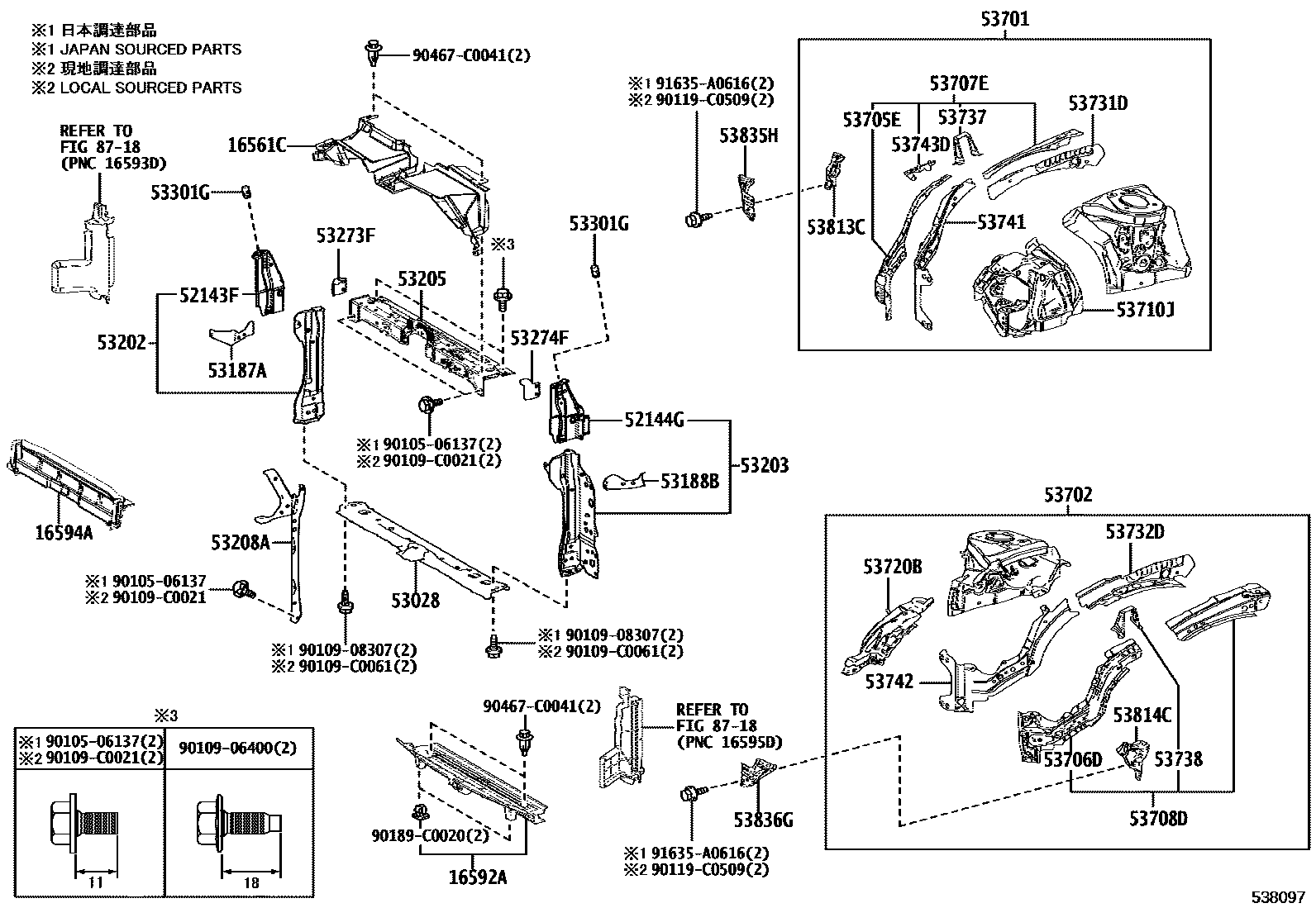 5304 — FRONT FENDER APRON & DASH PANEL