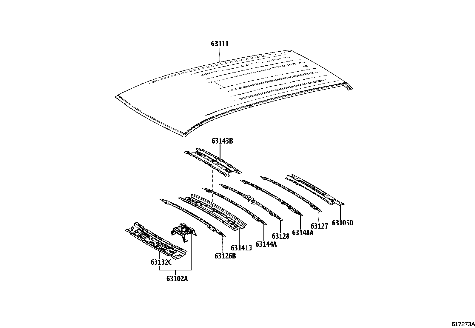 6104 — ROOF PANEL & BACK WINDOW GLASS